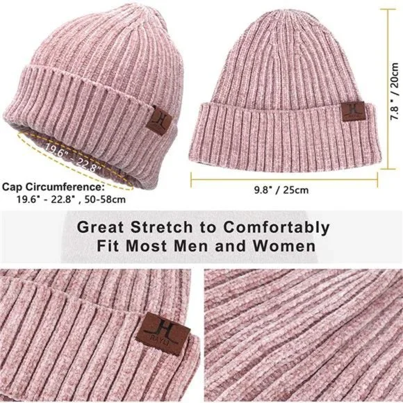 Womens Winter Knit Warm Hat Beanie+Long Scarf+Touch Screen Gloves Set - Picture 6 of 6